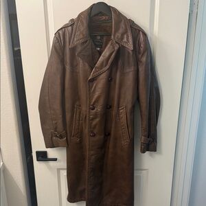 Vintage Cooper Leather Belted Trench Coat